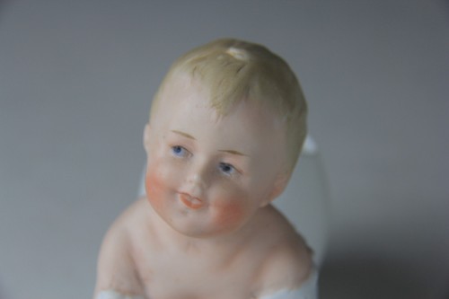Antique German Bisque Easter Baby with Egg Shell - Read! - Picture 3 of 21