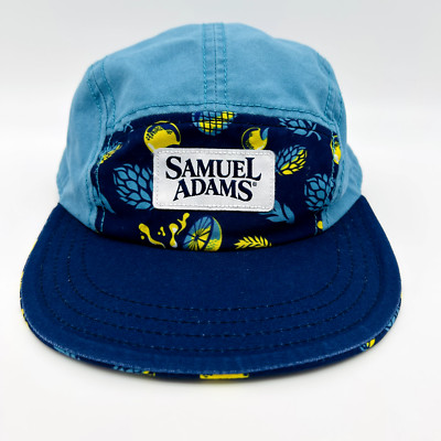 Sportiqe Hat Cap Snap Back Blue Green Sam Adams 5 Panel Beer Bar Brewery Mens