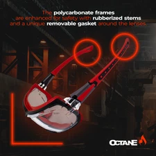 Global Vision Octane Motorcycle Glasses Blue w/ Smoke Lens & Red w/ Clear Lens