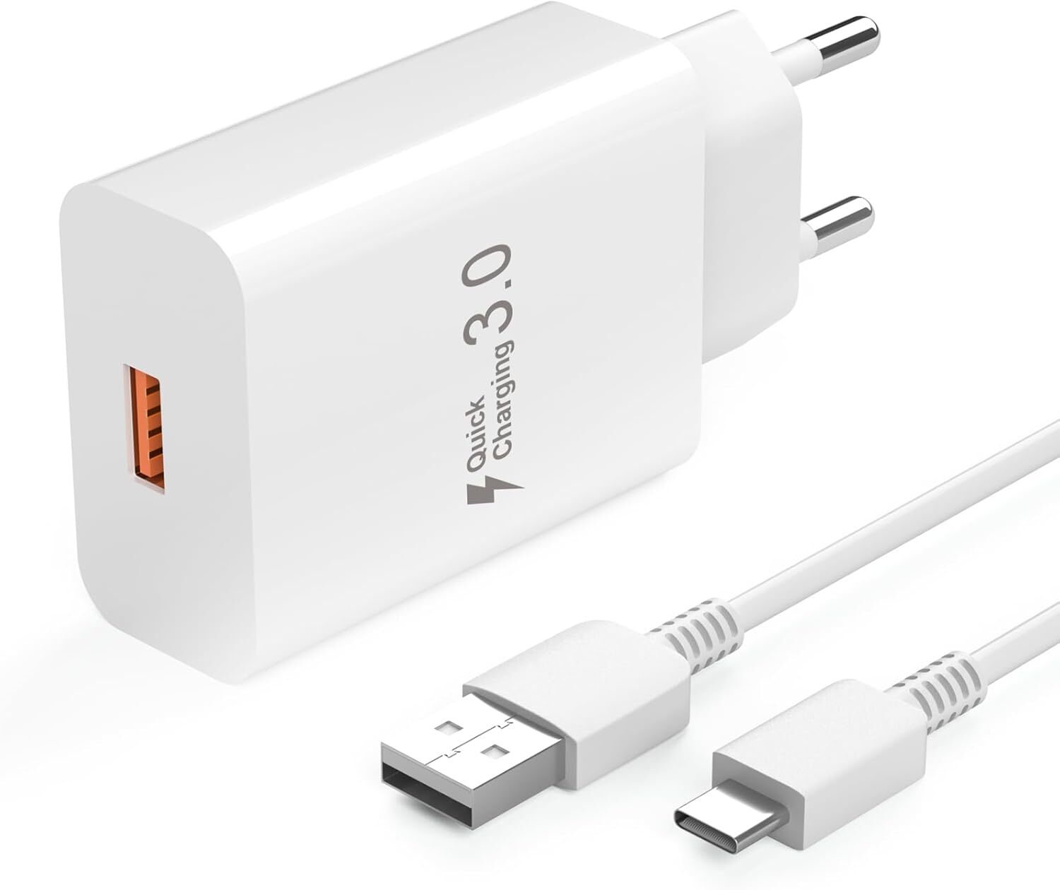Chargeur rapide pour Xiaomi Redmi Note 13 et 12 secteur USB C 33W blanc