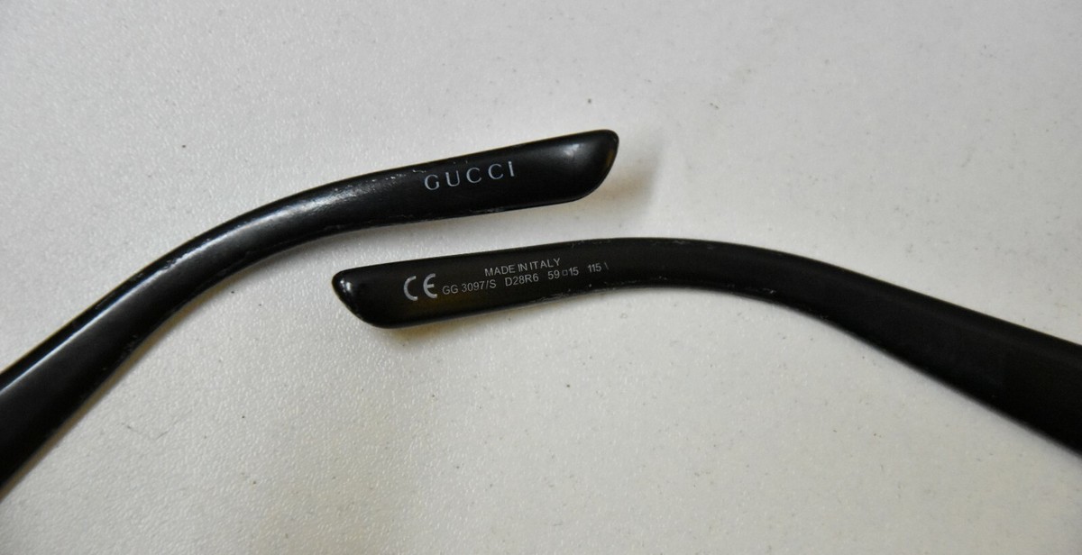 Original Vintage GUCCI GG 3097/S D28R6 Black sunglasses parts only