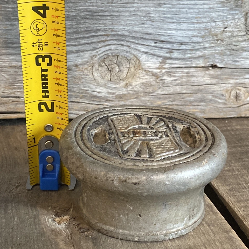 Tapa de grasa Nash cubierta antipolvo tapa central de rueda aluminio tornillo 3" antiguo Foto 2 de 4