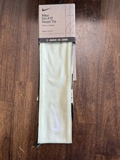 New Nike Dri FIT Fury Unisex Adult Headband Light Yellow OSFM NWT