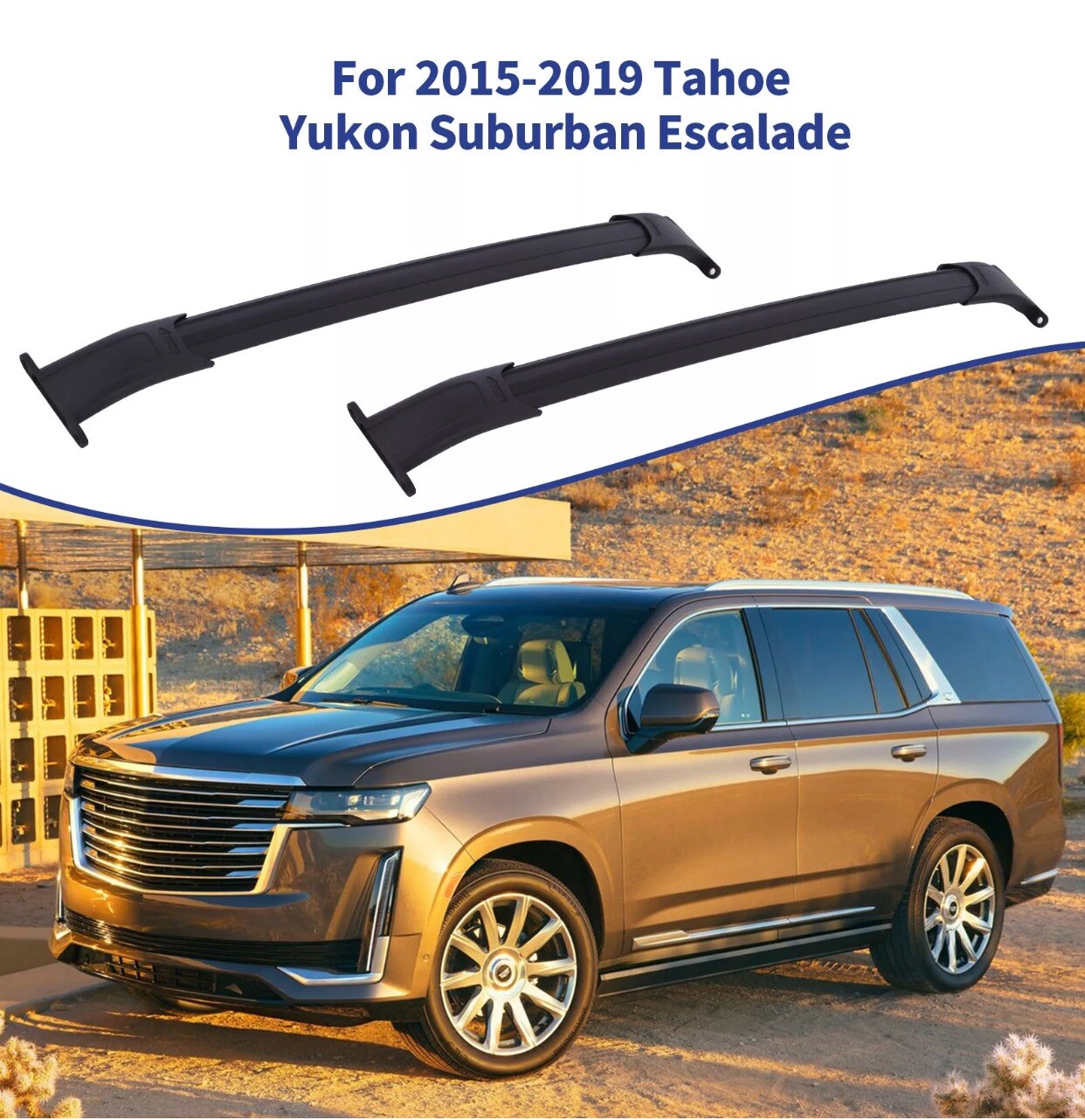 Fit 15-20 Chevy Tahoe Suburban Cadillac Escalade GMC Yukon Roof Rack Cross Bars