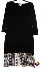 NWT Nine West $92 Sweater Knit Dress (Black Pearl) Woman's Size Large