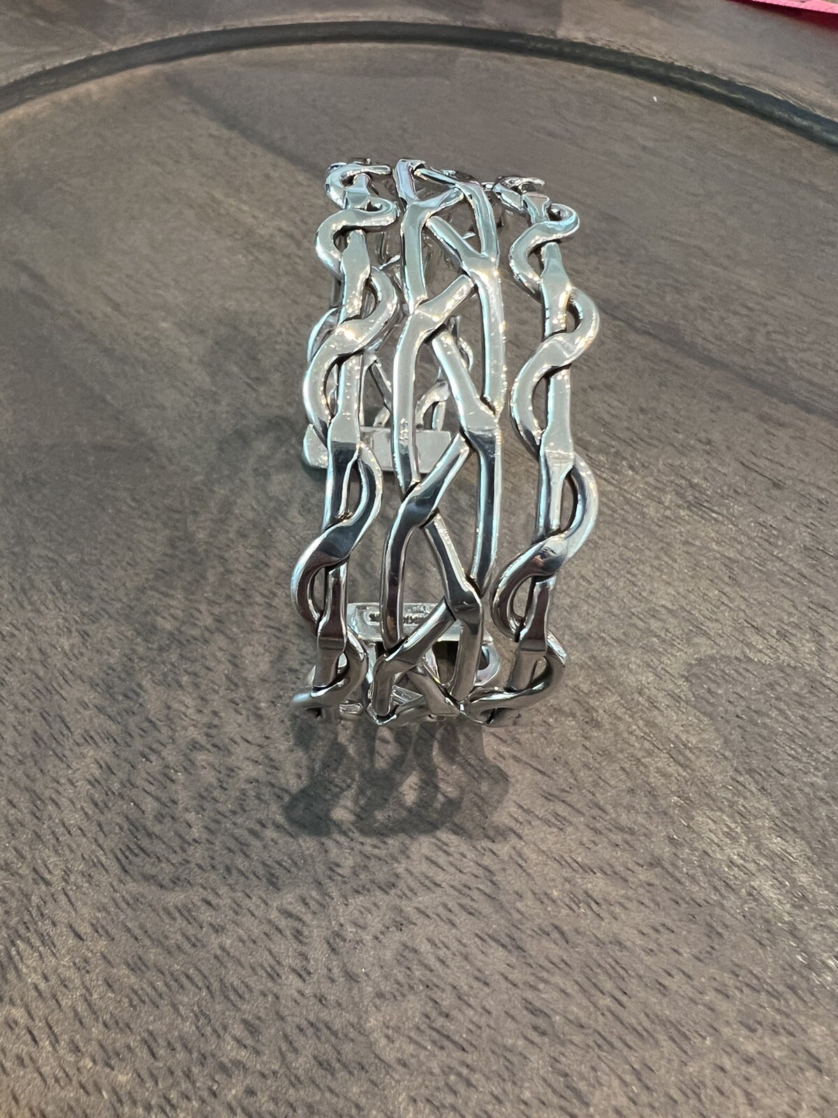 Heavy Solid Sterling Silver Cuff Bracelet - image 2