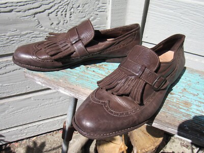 Pantofola D'Oro Brogue Loafer Shoe EU 45 Men's US 12 Brown Leather Italy EUC
