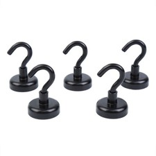 Strong Heavy Duty Magnetic Hooks 5 Pack - 40lb Hook Set NdFeB Magnet Hooks