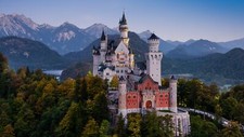 Landscape castle neuschwanstein germany mountains Custom Gaming Mat Desk