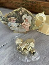 B. Shackman 1983 Mini Gold Teapot w Container Teaset Sealed Bag NOS NEW 1a 