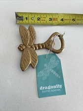 Gold Dragonfly Handheld Bottle Opener Metal/Cast Iron New With Tags