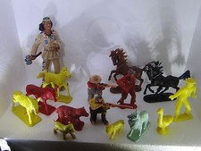 1960's Vintage Plastic Cowboy Animal Figures large indian.