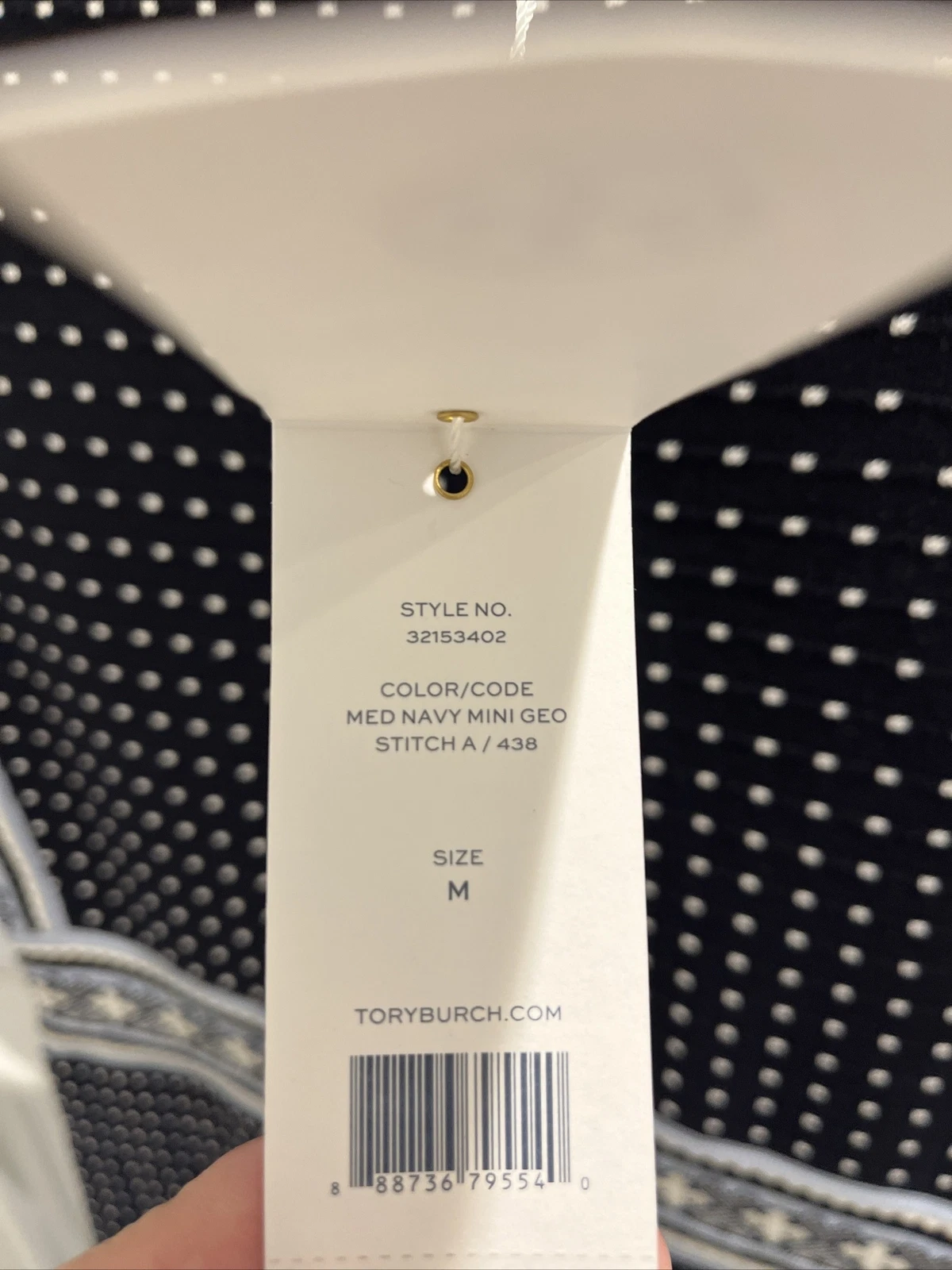 Abito a maglia Tory Burch blu navy mini punto geo 32153402 senza maniche medio