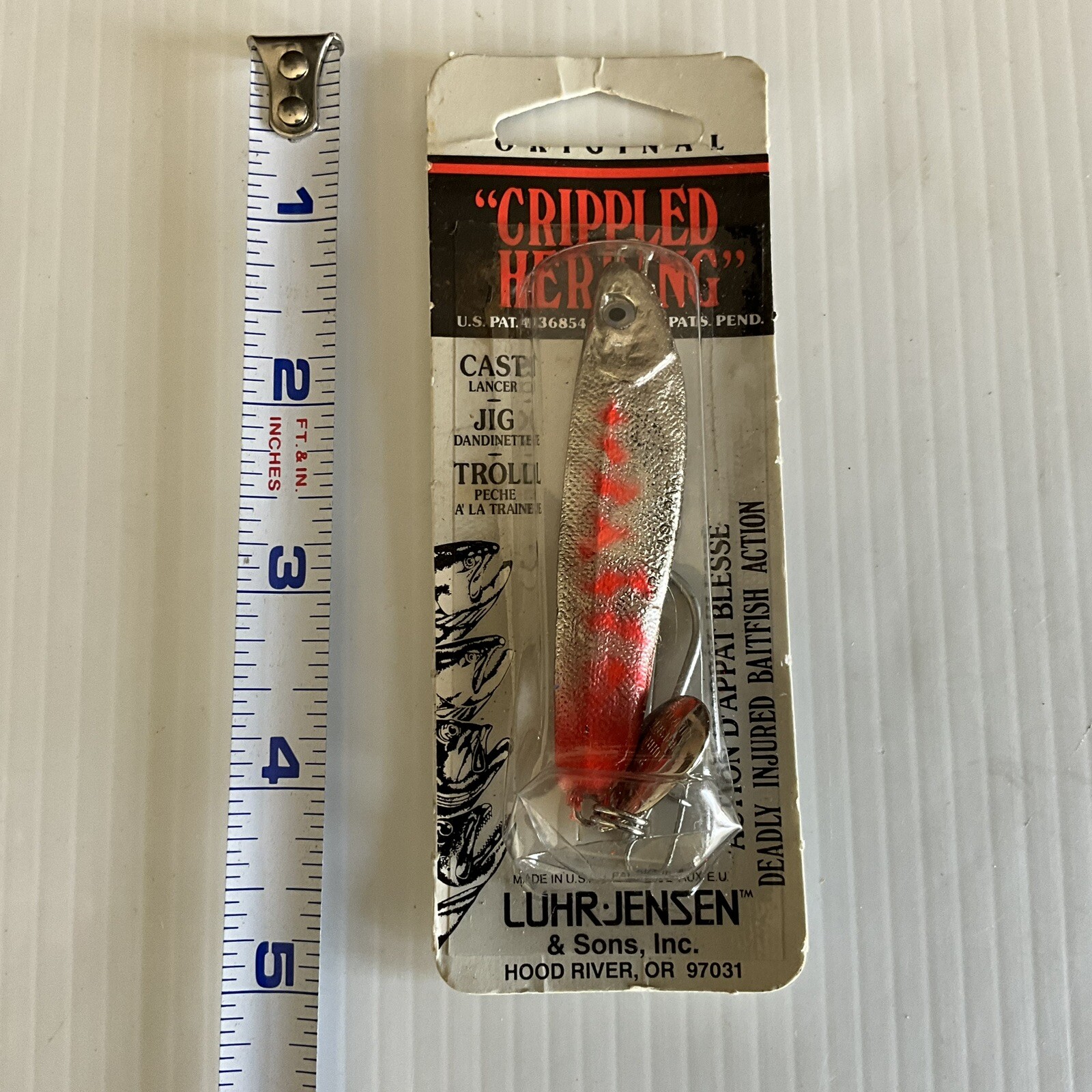 Luhr Jensen Crippled Herring Jig Lure Silver Fire Made in USA eBay