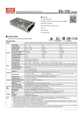 Mean Well New In Box SD-100D-5 DC/DC Converter