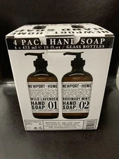 4PK  Newport + Home Hand-soap Wild Lavender & Rosemary Mint - Glass