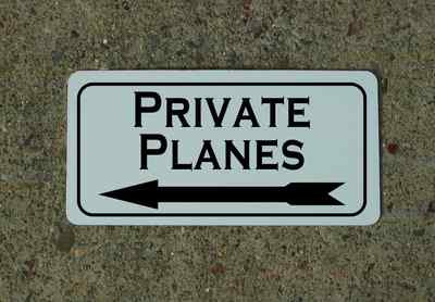 PRIVATE PLANES w LEFT Arrow Metal Sign 4 Airport Air Plane Pilot Field Power