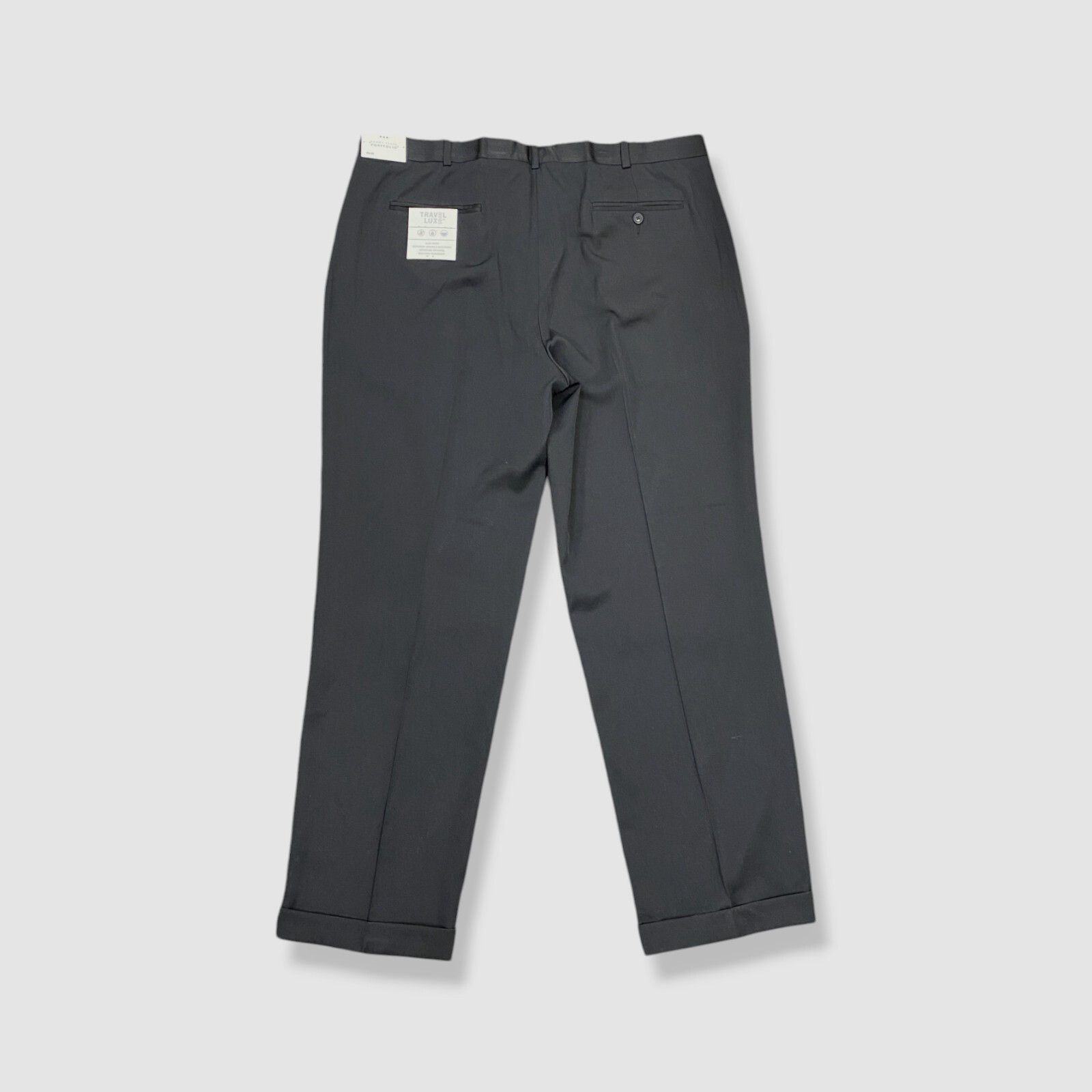 Perry Ellis Portfolio Men's Black Pleated Classic-Fit Dress Pants Size 40W 32L