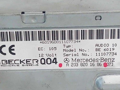 A2038201686 Sistema Audio/Radio Cd para MERCEDES-BENZ CLASE C (BM 203) SP 522323 - Imagen 2 de 10
