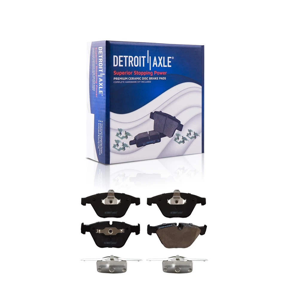 Front Rear Ceramic Brake Pads w/ Hardware for 2011 BMW 535i xDrive 3.0L Sedan - Image 3 of 4