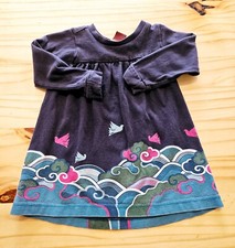 Tea Collection Infant Girls Waves Long Sleeve Dress Size 6/12 Month
