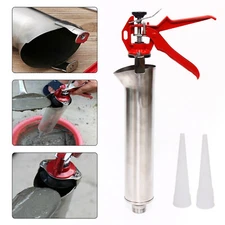 Mortar Grouting Gun Brick Pointing Tile Cement Applicator Tool 2 Nozzles Kit NEW