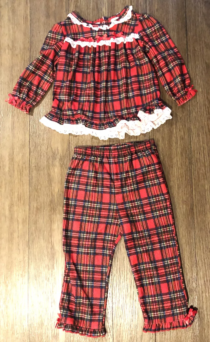 Little Me Toddler Girls' Plaid Print Coat Pajama Set 2T Plaid