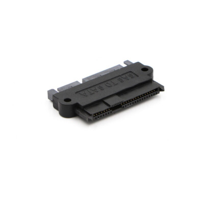 New SFF 8482 SAS to SATA 180 Degrees Straight Head Adapter