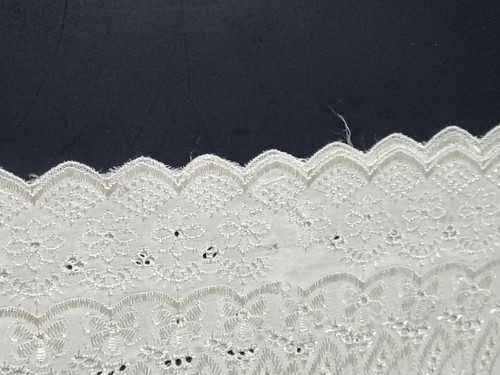 Fancy Eyelet Ivory - Linen/Cotton - 41" x 82" - Picture 7 of 7