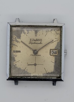 Men's Vintage Duward Diplomatic Calendar 17j Swiss Mechanical Watch