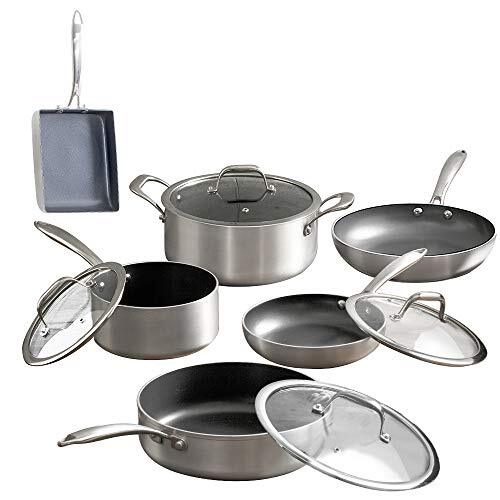 New Iris Ohyama KITCHEN CHEF DG-SE10 Frying Pan  10-Piece Set  10-Piece Set