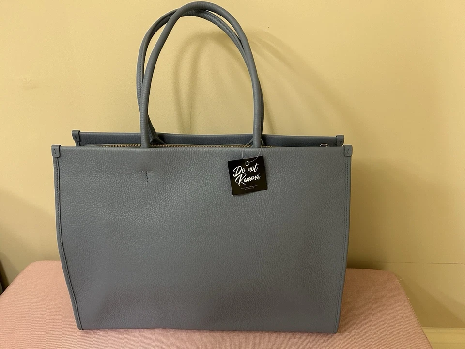 Bolso de Mano Furla Grande de Cuero Azul Nuevo con Etiquetas Foto 4 de 4