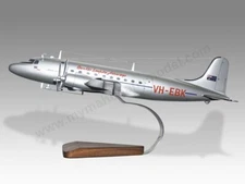 Douglas DC-4 Qantas VH-EBK Desk Wood Airplane New Model Small Scale 1/130