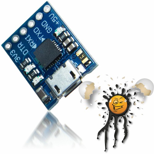 CP2102 Micro USB TTL UART seriell Konverter 3,3V 5V RX TX DTR OSX Win Linux - Bild 2 von 3