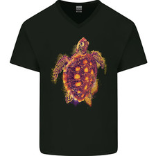 A Couleurs D'Eau Tortue Hommes Col V Coton T-Shirt