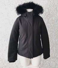 KATE CUT STATHAM PARKA CORTO MINI NERO PELO PELLICCIA NERA IMPERMEABILE NO WOOLR