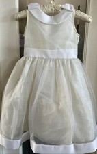 Vtg Sylvia Whyte Childs Dress Size 6 White Polyester Tulle Underskirt Dressy