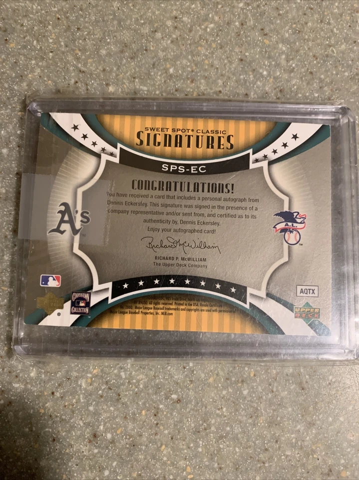 UD Signatures Sweet Spot Dennis Eckersley 2007/autógrafo Black Barrel/43 Foto 4 de 4