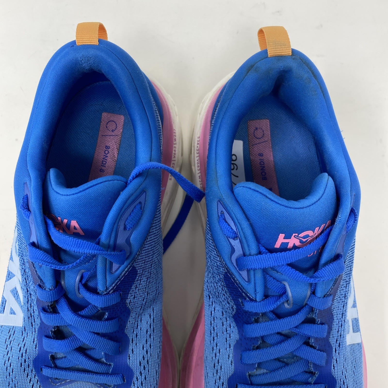 Hoka One One Bondi 8 Women Sz 10B Coastal Blue Pink Running Walking Work Shoes thumbnail 7