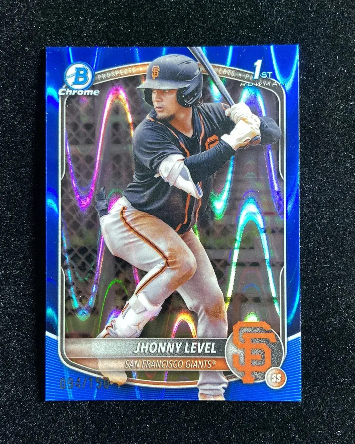 2025 Topps Bowman Chrome Jhonny Level 1st #BCP-147 Blue Rayway 94/150 Giants HD