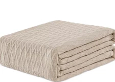 Lauren Ralph Lauren Classic Cotton Blanket, KIng- Taupe