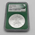 2002 $1 Silver Eagle NGC MS69 Early Production From US Sealed Box Green Core