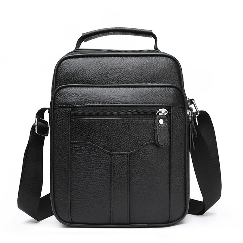 Mens Genuine Leather Messenger Bag Crossbody Bag Casual Business Shoulder Bag