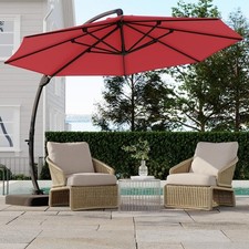 Offset Patio Umbrella 11 FT Cantilever Hanging Market Umbrella w/ Base Included