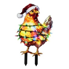 Large Size Light-Up Chicken Holiday Decoration, LED Christmas Outdoor Style C