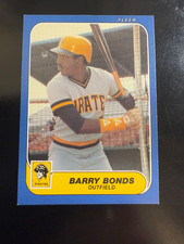 1986 Fleer Update Barry Bonds #U-14 Rookie Card RC Pittsburgh Pirates NM. rookie card picture