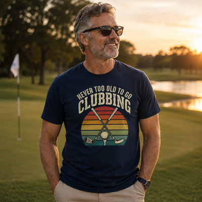 Lustiges Never Too Old To Go Clubbing Golf Herren T-Shirt