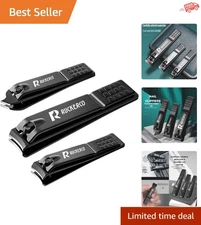 Matte Stainless Steel Nail Clippers Set – 3 Ergonomic Tools for Precision Care