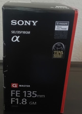 Sony G Master FE 135mm F1.8 GM Prime Telephoto Lens for Select E-mount Cameras