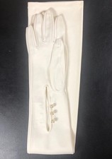 Vintage Ivory Opera Evening Gloves Pearl Buttons Small Size 7 26 Prom Wedding